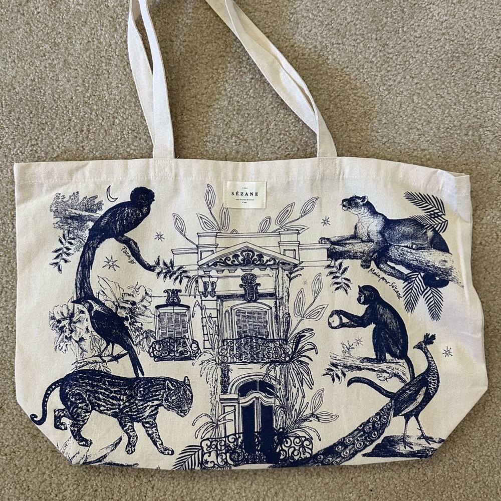 Sezane | Jungle Print tote bag | canvas